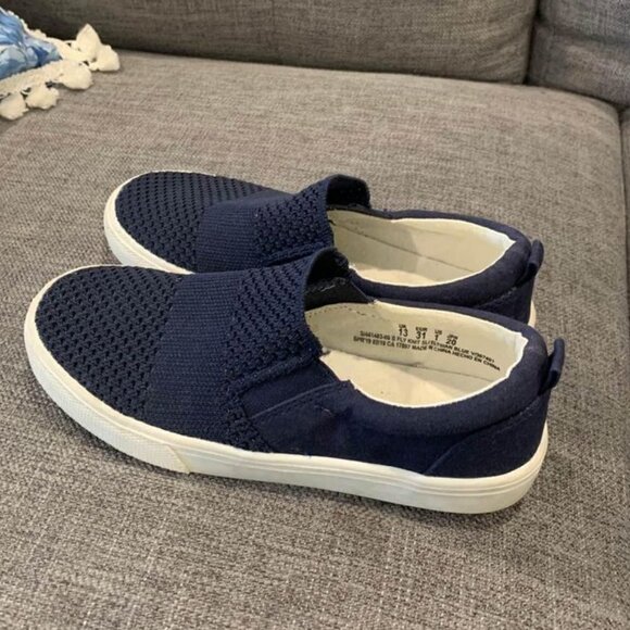 KIDS GAP slide on sneakers. Breathable. Mesh. Navy blue. Size 1. - Picture 2 of 7